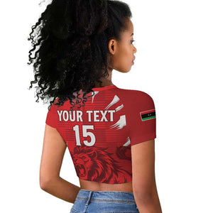 Custom Libya Football Raglan Cropped T shirt Yalla Libya