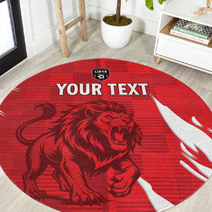 Custom Libya Football Round Carpet Yalla Libya