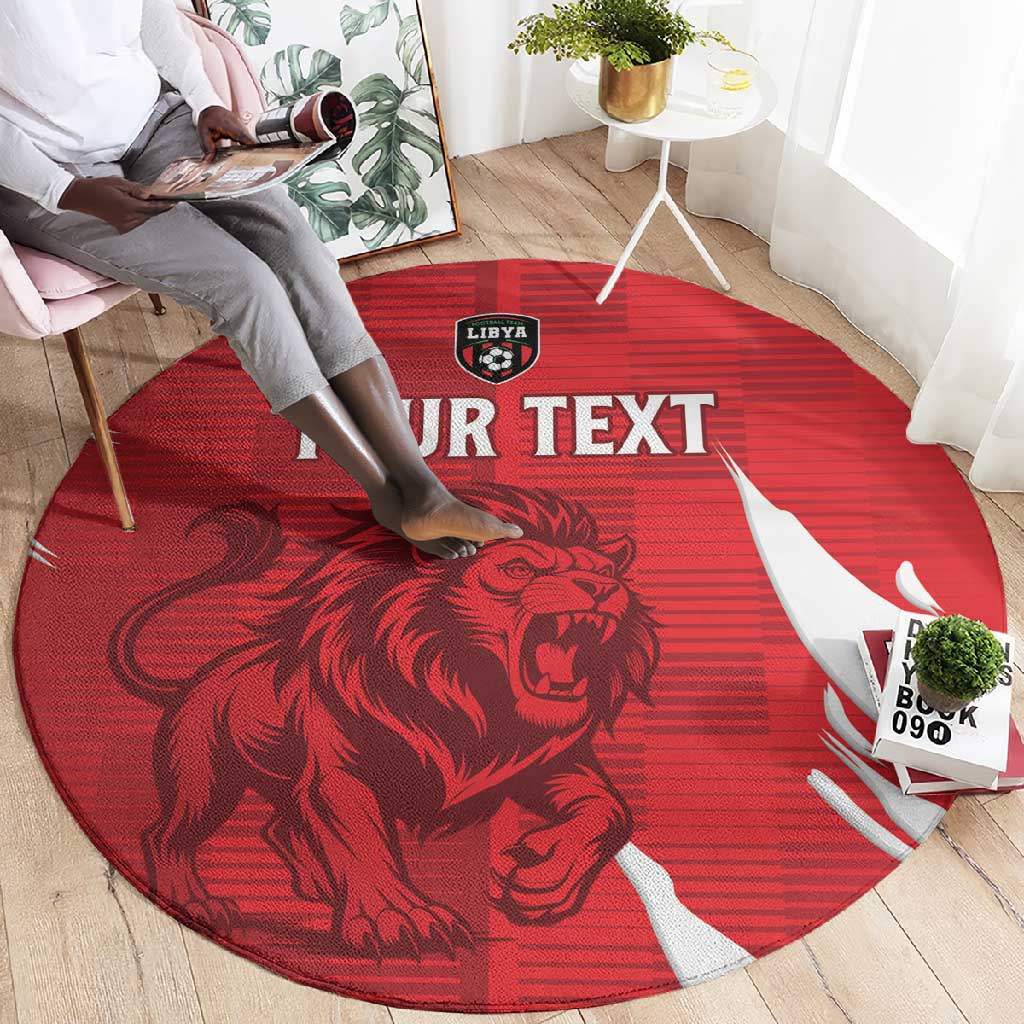 Custom Libya Football Round Carpet Yalla Libya
