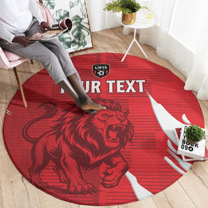 Custom Libya Football Round Carpet Yalla Libya