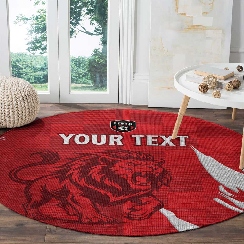 Custom Libya Football Round Carpet Yalla Libya