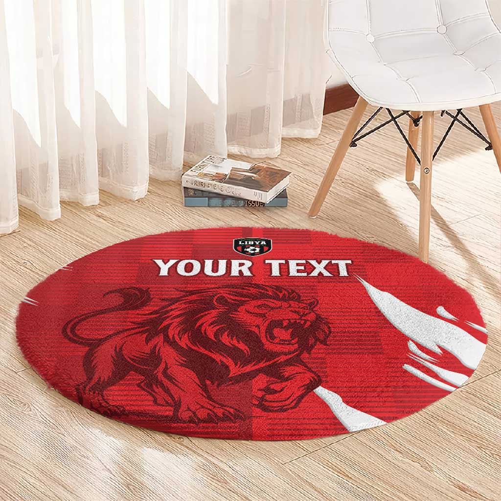 Custom Libya Football Round Carpet Yalla Libya