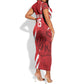 Custom Libya Football Short Sleeve Bodycon Dress Yalla Libya LT15
