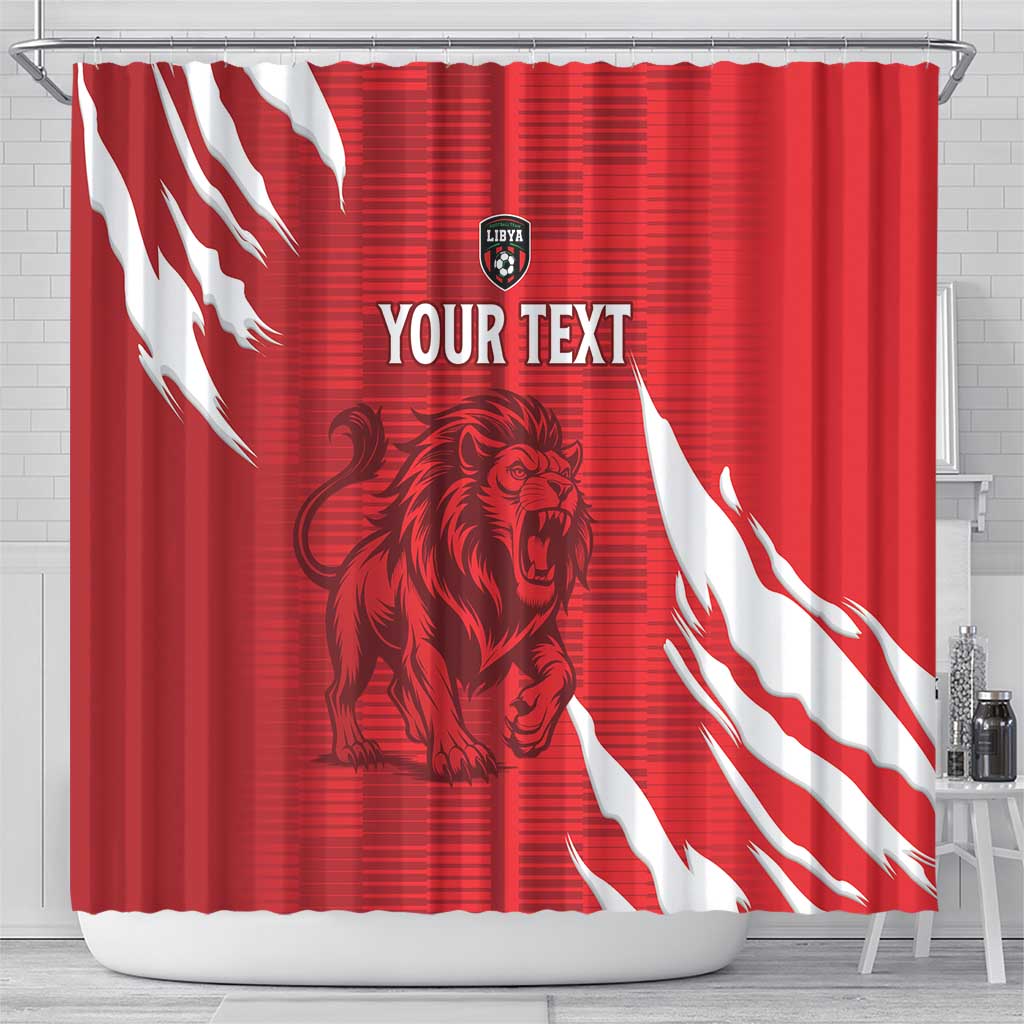 Custom Libya Football Shower Curtain Yalla Libya