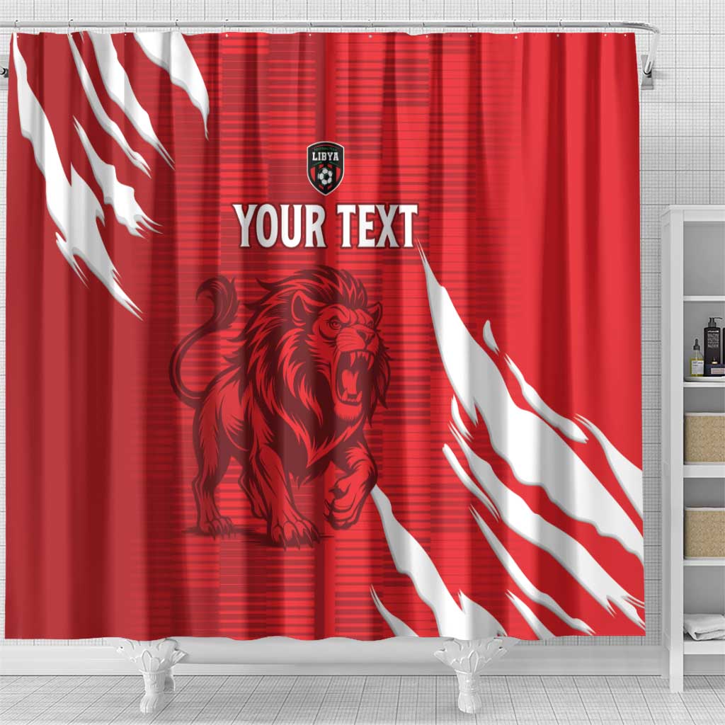 Custom Libya Football Shower Curtain Yalla Libya