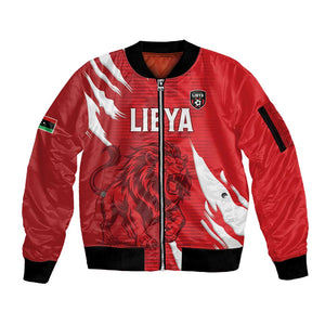 Custom Libya Football Sleeve Zip Bomber Jacket Yalla Libya