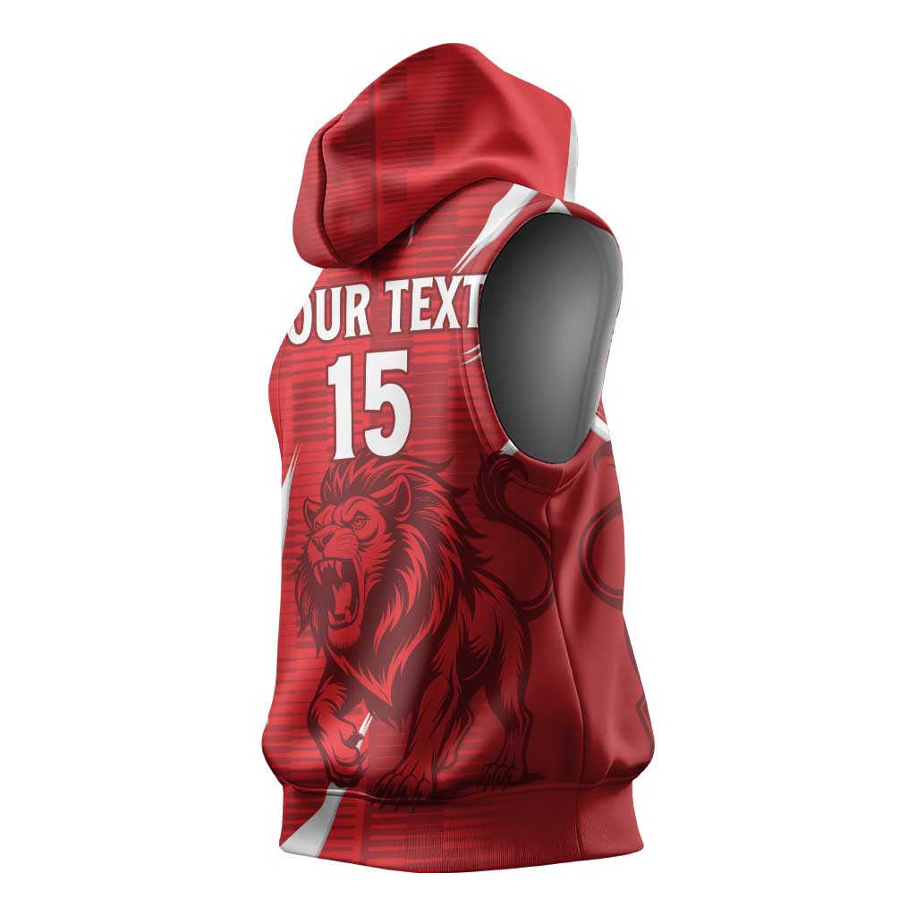 Custom Libya Football Sleeveless Hoodie Yalla Libya - African Pride