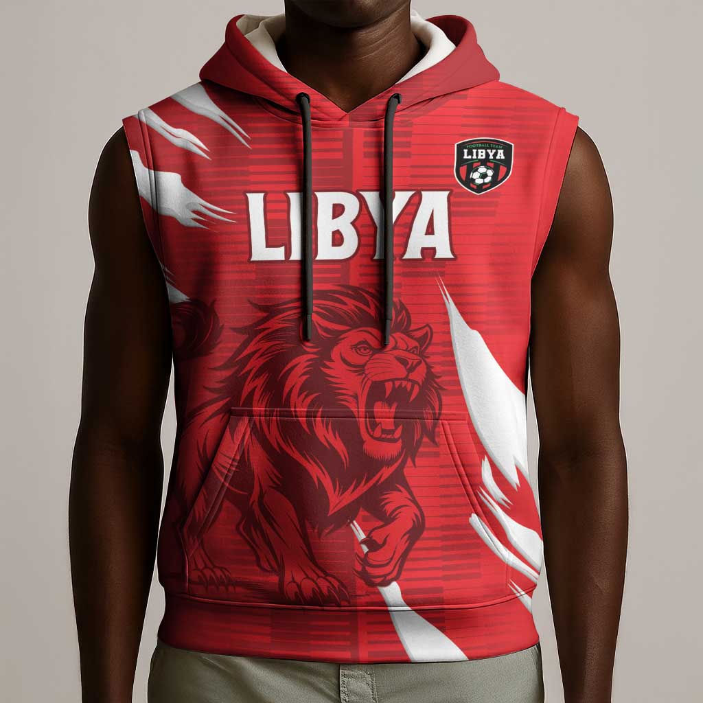 Custom Libya Football Sleeveless Hoodie Yalla Libya - African Pride