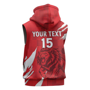 Custom Libya Football Sleeveless Zip Hoodie Yalla Libya - African Pride