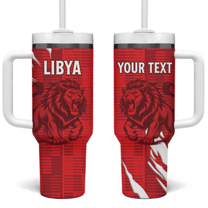 Custom Libya Football Tumbler With Handle Yalla Libya