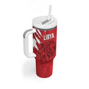 Custom Libya Football Tumbler With Handle Yalla Libya