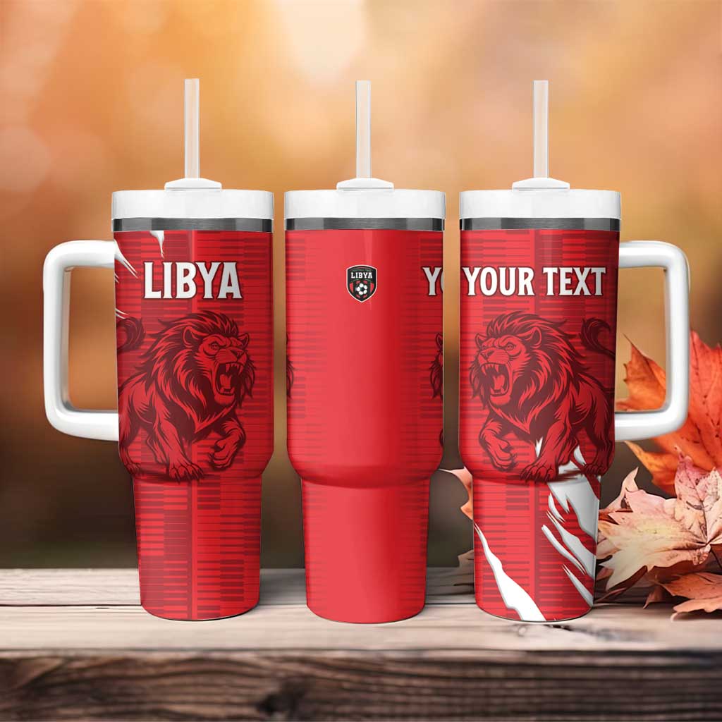 Custom Libya Football Tumbler With Handle Yalla Libya