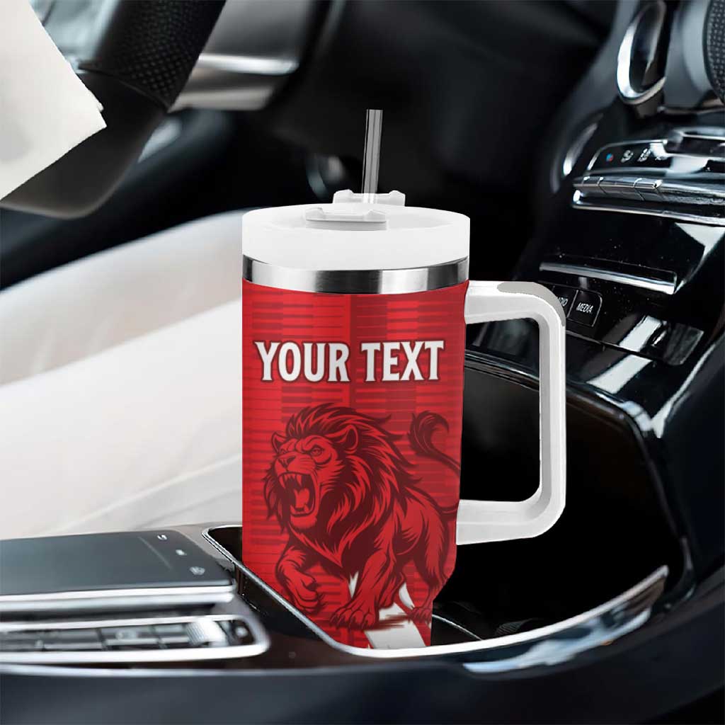 Custom Libya Football Tumbler With Handle Yalla Libya