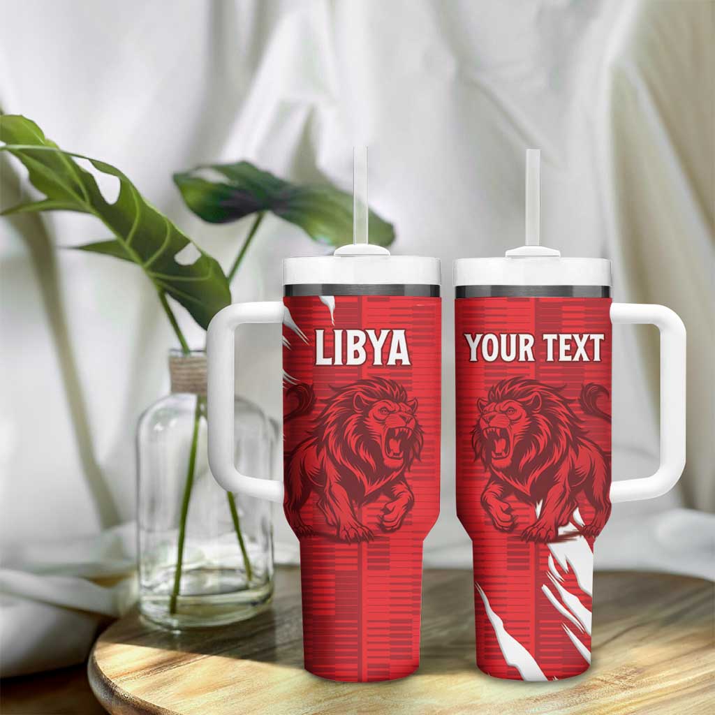 Custom Libya Football Tumbler With Handle Yalla Libya