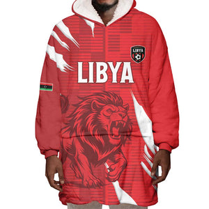 Custom Libya Football Wearable Blanket Hoodie Yalla Libya