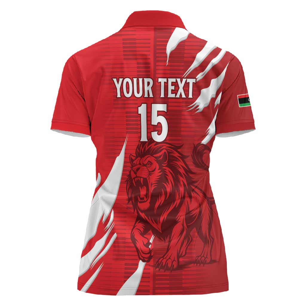 Custom Libya Football Women Polo Shirt Yalla Libya