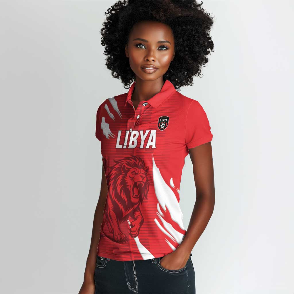 Custom Libya Football Women Polo Shirt Yalla Libya