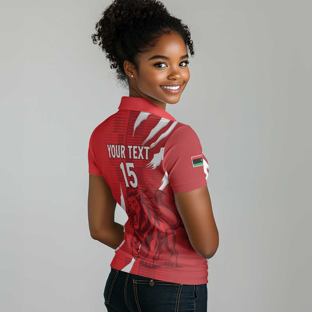 Custom Libya Football Women Polo Shirt Yalla Libya