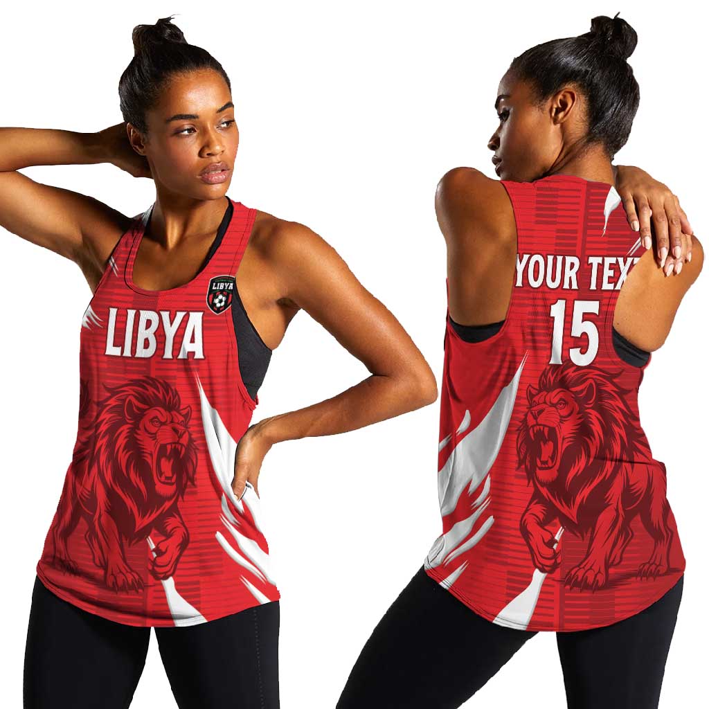 Custom Libya Football Women Racerback Tank Yalla Libya