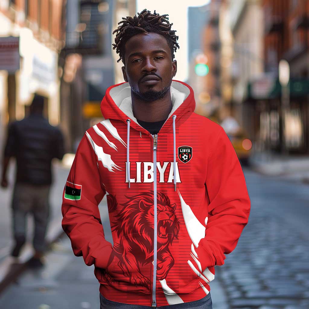 Custom Libya Football Zip Hoodie Yalla Libya