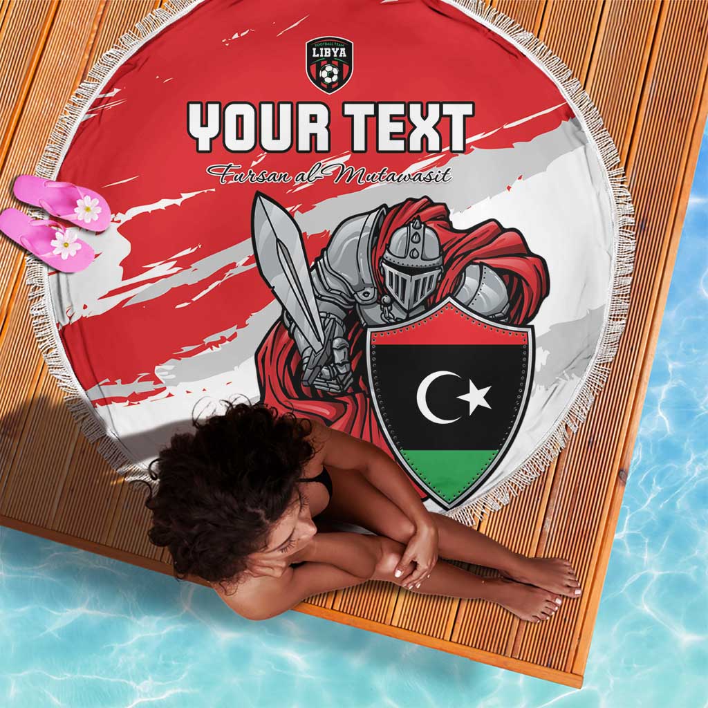 Custom Libya Football Beach Blanket Forza Fursan Al-Mutawasit