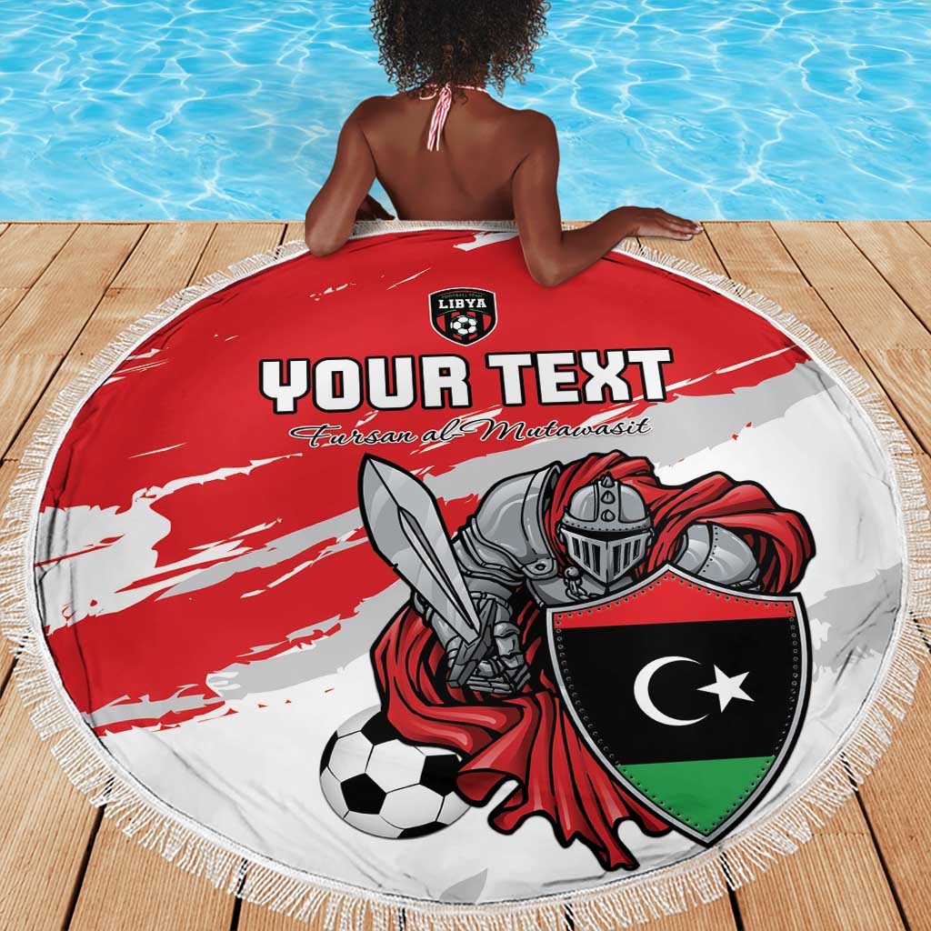 Custom Libya Football Beach Blanket Forza Fursan Al-Mutawasit