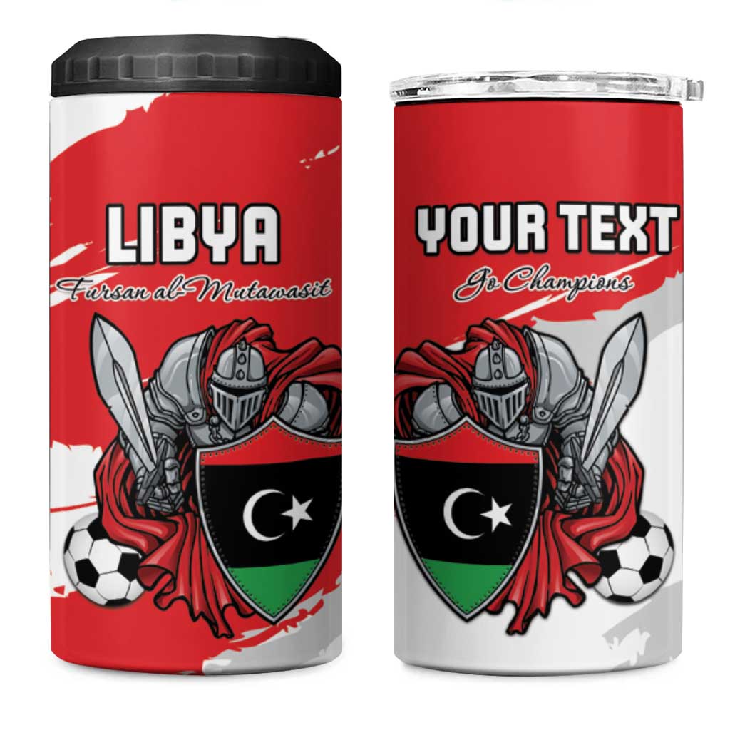 Custom Libya Football 4 in 1 Can Cooler Tumbler Forza Fursan Al-Mutawasit