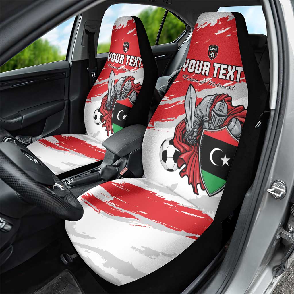 Custom Libya Football Car Seat Cover Forza Fursan Al-Mutawasit