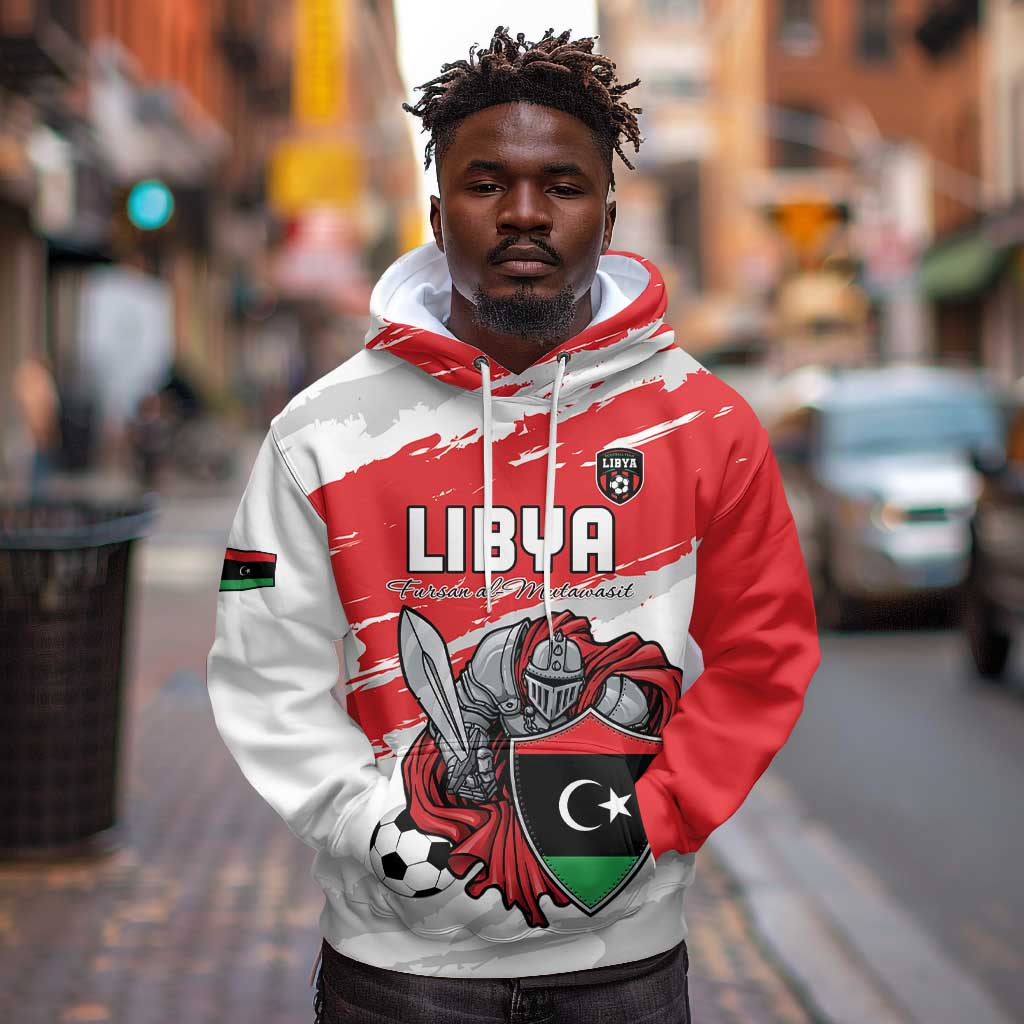 Custom Libya Football Hoodie Forza Fursan Al-Mutawasit