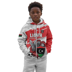 Custom Libya Football Kid Hoodie Forza Fursan Al-Mutawasit
