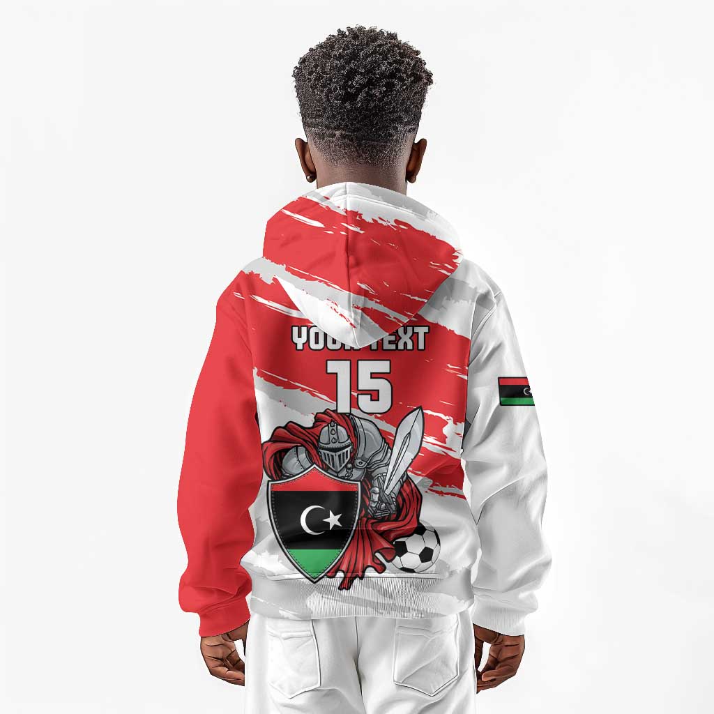 Custom Libya Football Kid Hoodie Forza Fursan Al-Mutawasit