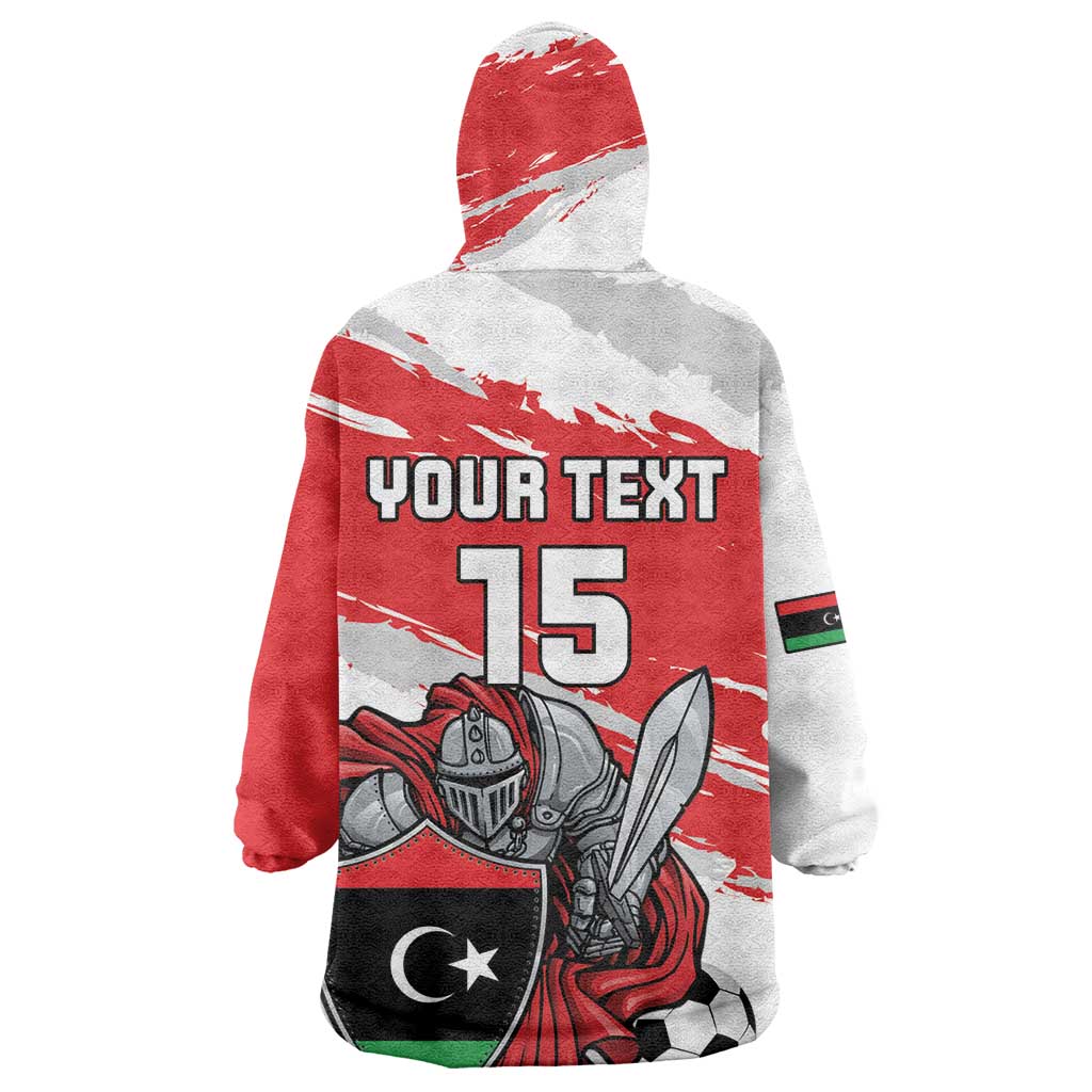 Custom Libya Football Kid Wearable Blanket Hoodie Forza Fursan Al-Mutawasit