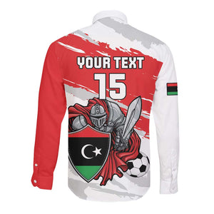 Custom Libya Football Long Sleeve Button Shirt Forza Fursan Al-Mutawasit