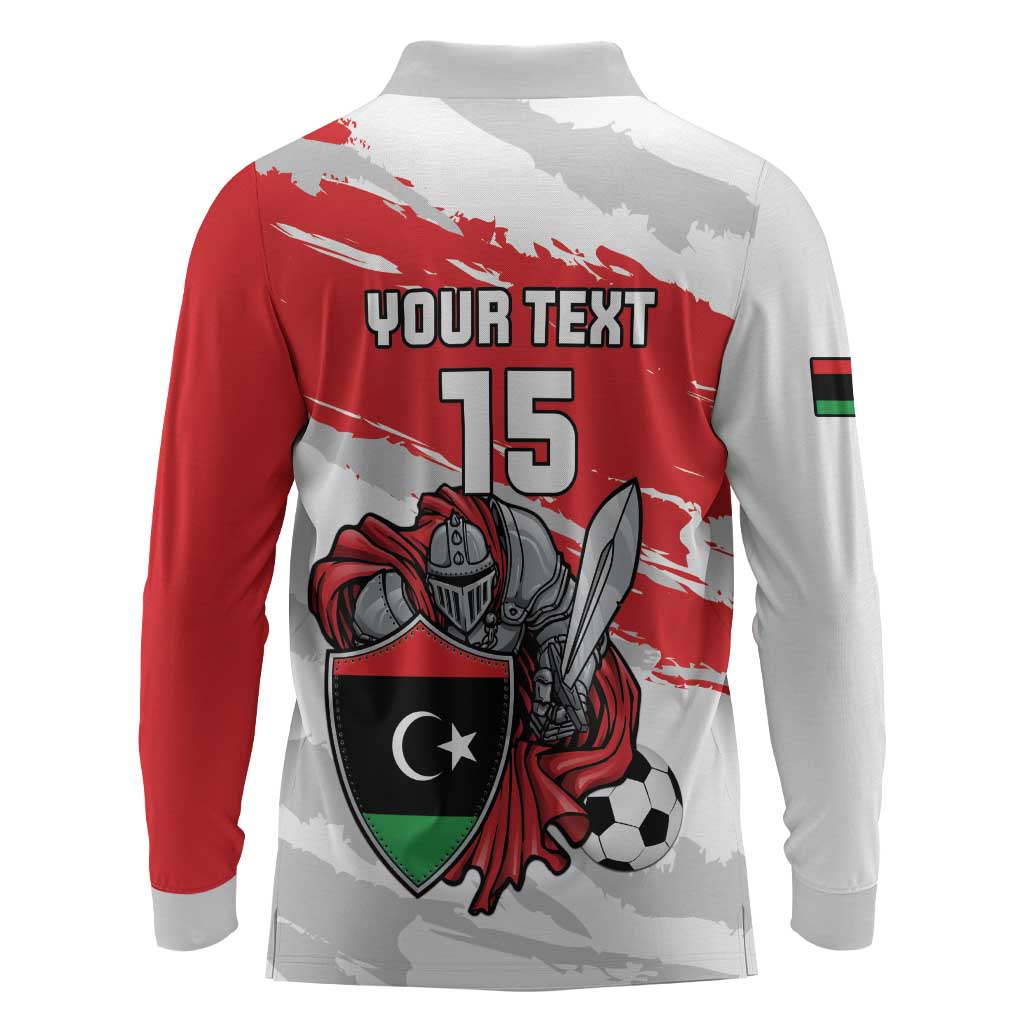 Custom Libya Football Long Sleeve Polo Shirt Forza Fursan Al-Mutawasit