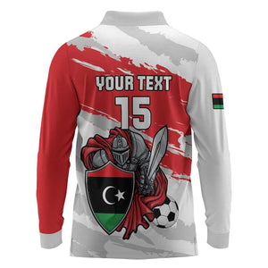 Custom Libya Football Long Sleeve Polo Shirt Forza Fursan Al-Mutawasit