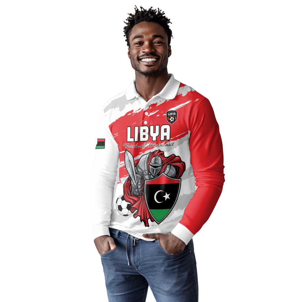 Custom Libya Football Long Sleeve Polo Shirt Forza Fursan Al-Mutawasit