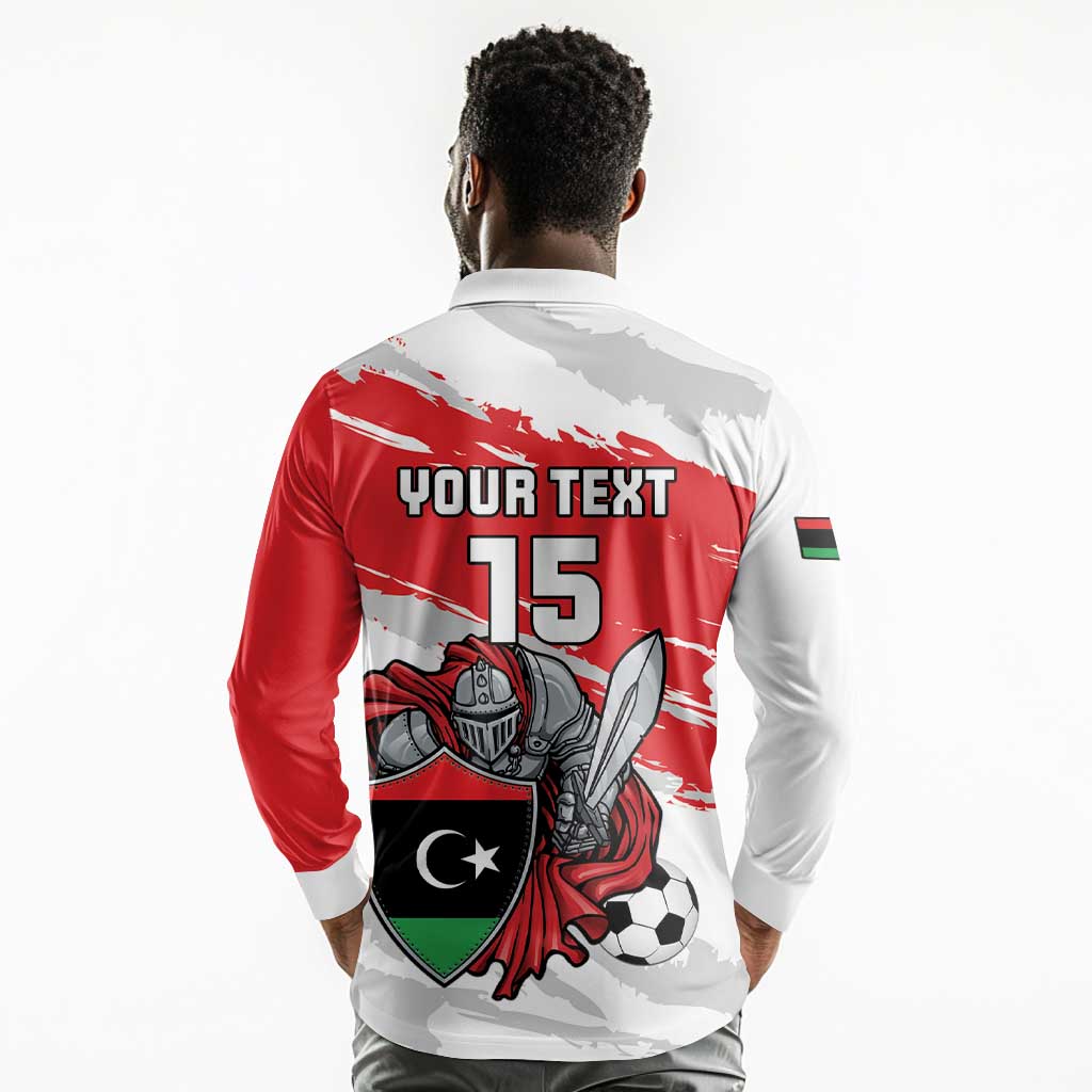Custom Libya Football Long Sleeve Polo Shirt Forza Fursan Al-Mutawasit