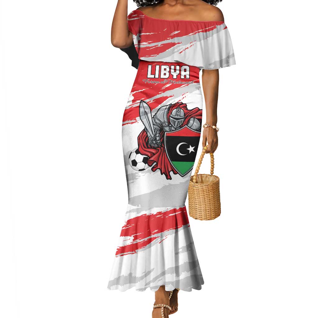 Custom Libya Football Mermaid Dress Forza Fursan Al-Mutawasit