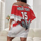 Custom Libya Football Off Shoulder Short Dress Forza Fursan Al-Mutawasit