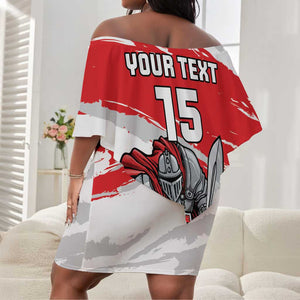 Custom Libya Football Off Shoulder Short Dress Forza Fursan Al-Mutawasit