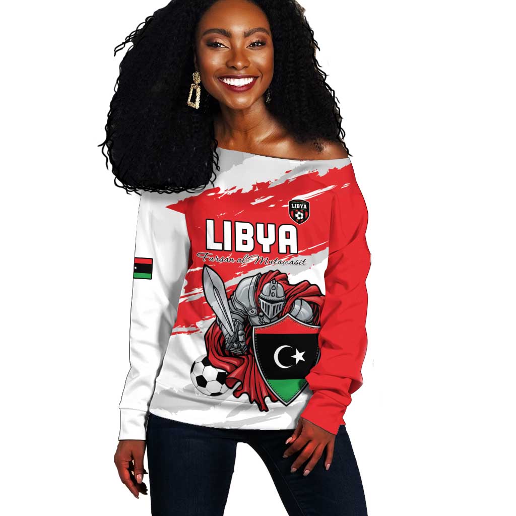Custom Libya Football Off Shoulder Sweater Forza Fursan Al-Mutawasit
