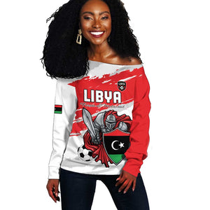 Custom Libya Football Off Shoulder Sweater Forza Fursan Al-Mutawasit