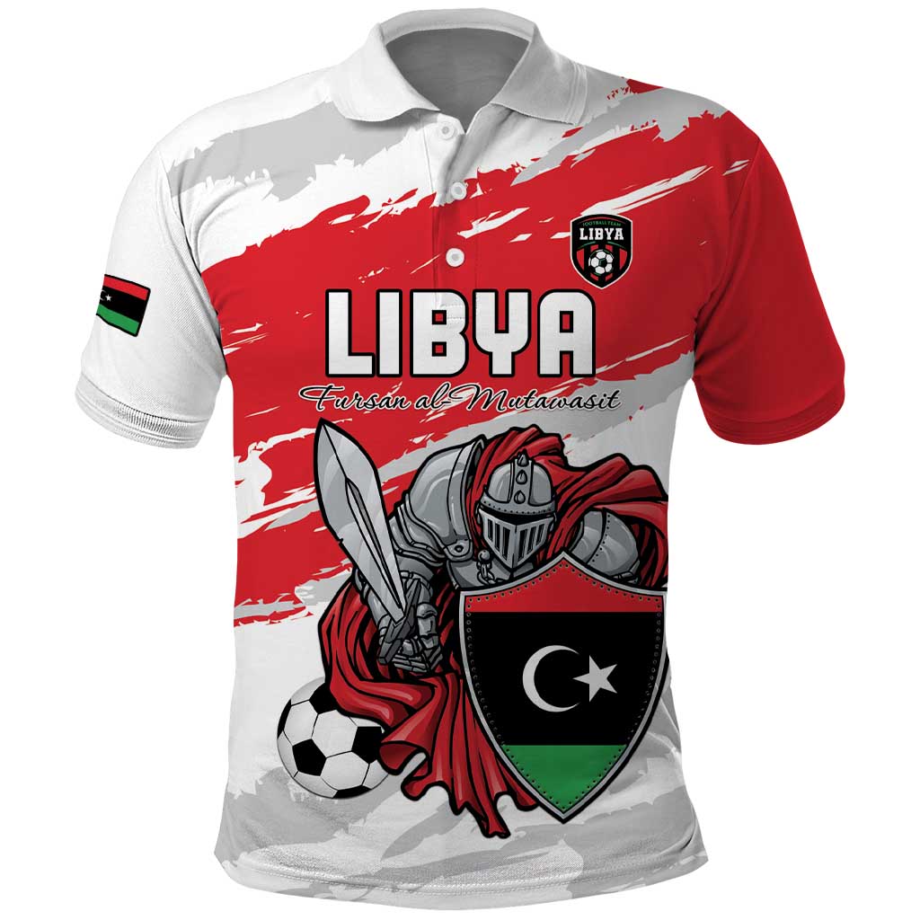 Custom Libya Football Polo Shirt Forza Fursan Al-Mutawasit