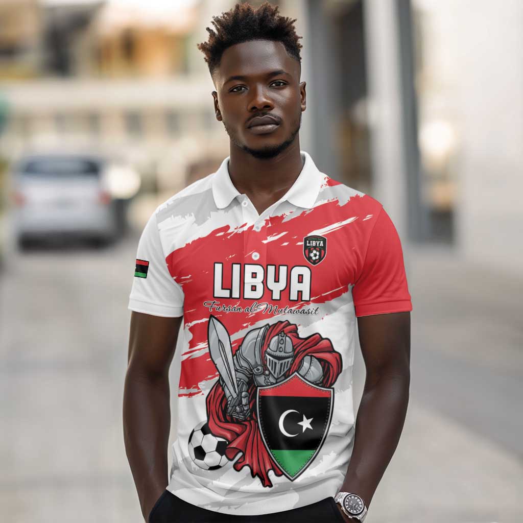 Custom Libya Football Polo Shirt Forza Fursan Al-Mutawasit