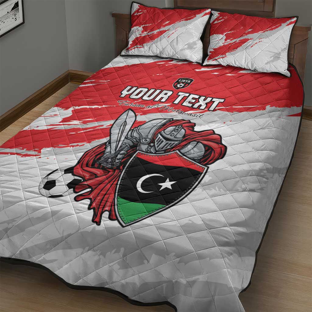 Custom Libya Football Quilt Bed Set Forza Fursan Al-Mutawasit