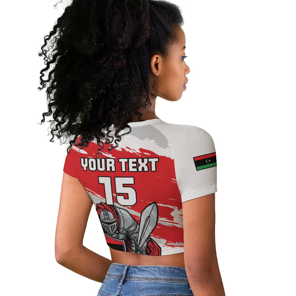 Custom Libya Football Raglan Cropped T shirt Forza Fursan Al-Mutawasit