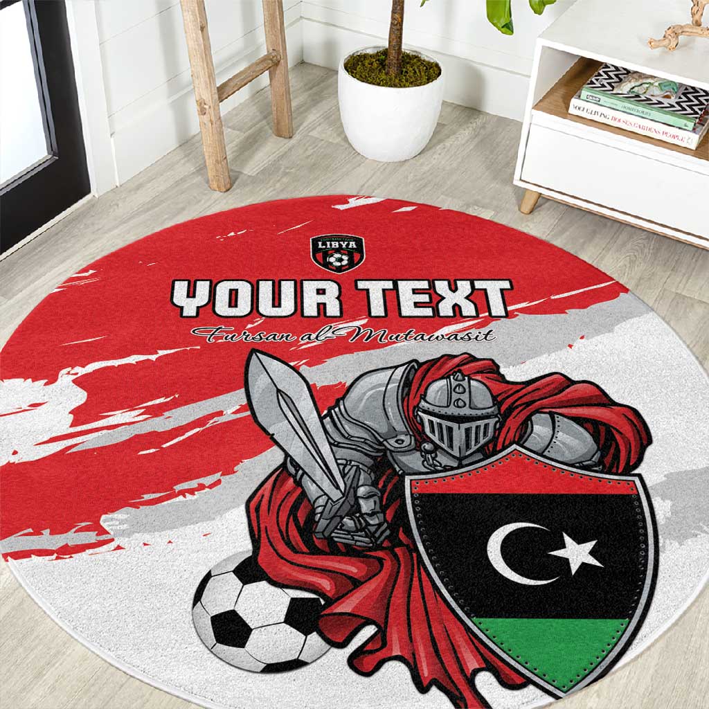 Custom Libya Football Round Carpet Forza Fursan Al-Mutawasit