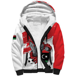 Custom Libya Football Sherpa Hoodie Forza Fursan Al-Mutawasit