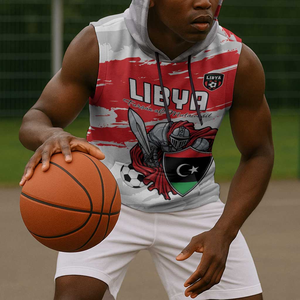Custom Libya Football Sleeveless Hoodie Forza Fursan Al-Mutawasit - African Pride