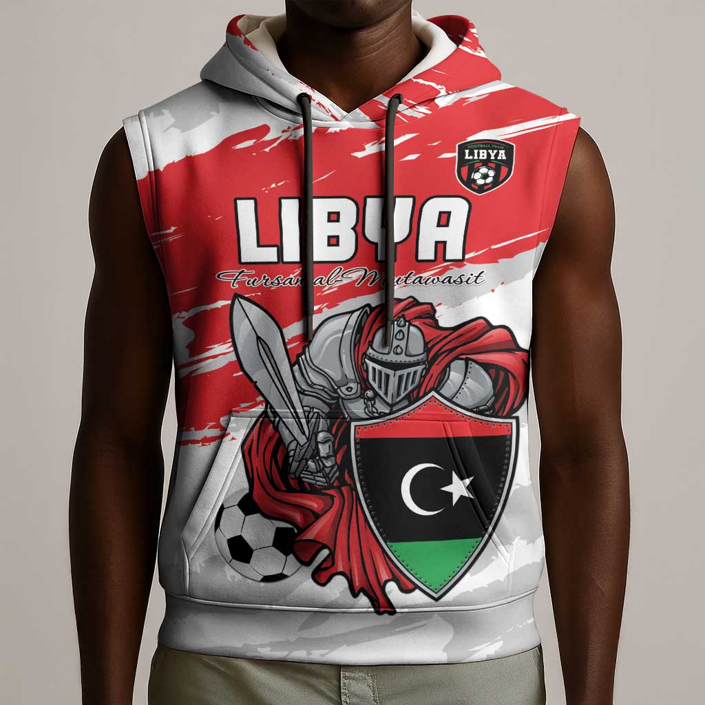 Custom Libya Football Sleeveless Hoodie Forza Fursan Al-Mutawasit - African Pride
